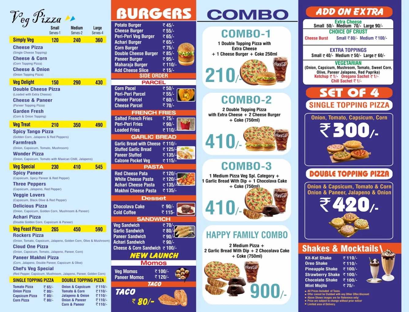 Rockers Pizza full menu