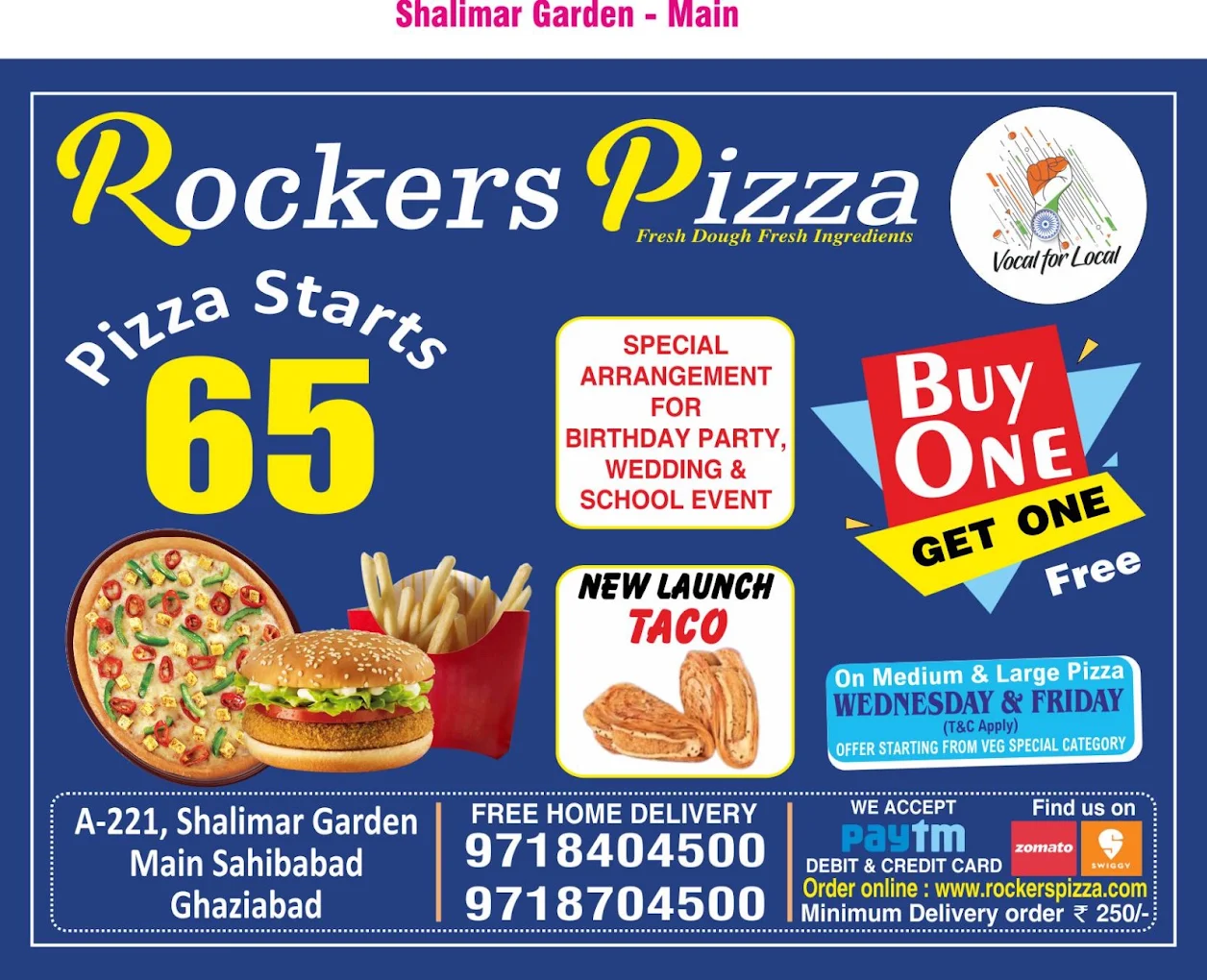 Rockers Pizza offer poster